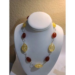 Vintage Faux Amber Necklace short